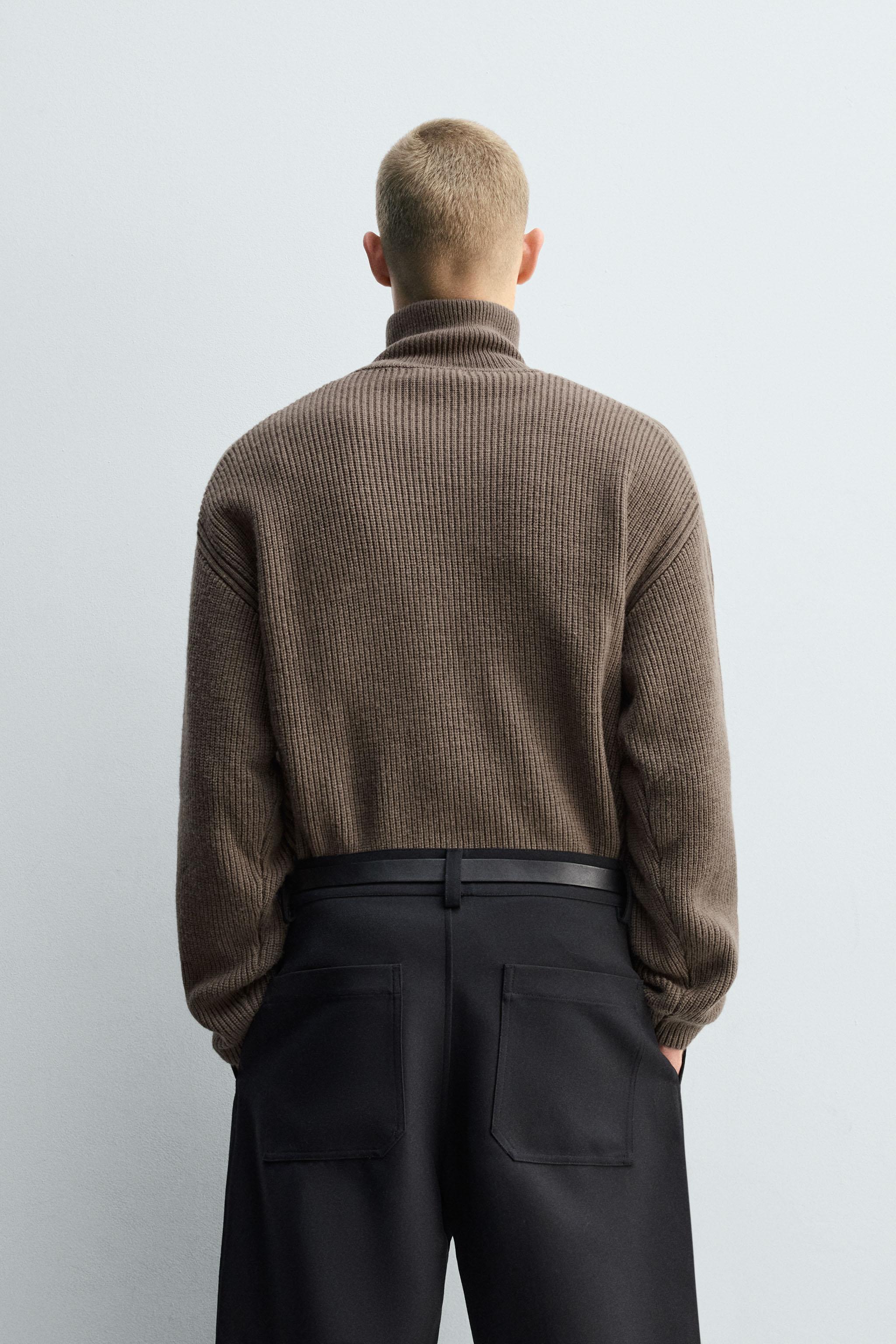 PURL KNIT QUARTER-ZIP JUMPER